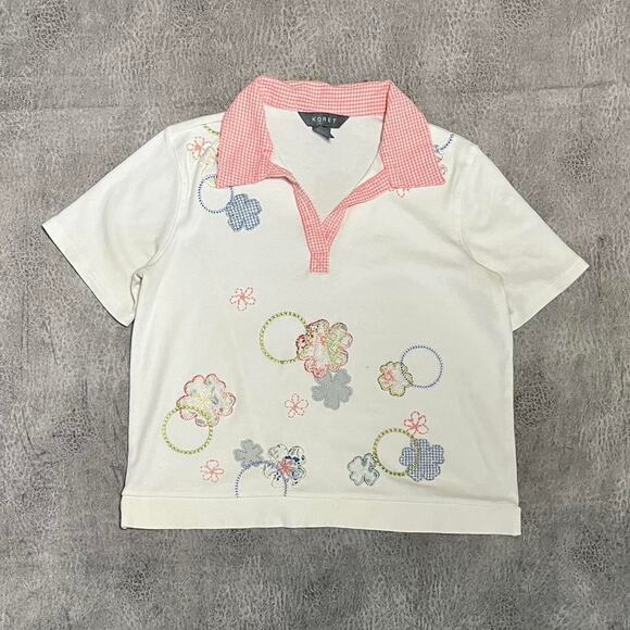 Vintage koret embroidered polo top - Picture 1 of 7